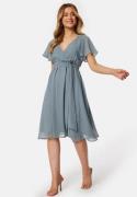 Goddiva Flutter Chiffon Dress Air Force Blue XXS (UK6)