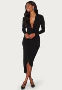 John Zack Long Sleeve Rouch Dress Black XS (UK8)