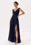 Goddiva Glitter Wrap Maxi Dress Navy XXL (UK18)