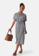 VERO MODA Bumby SS Calf Shirt Dress Snow White Stripes:I M