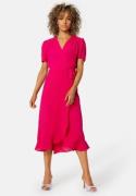 John Zack Short Sleeve Wrap Dress Hot Pink XXS (UK6)