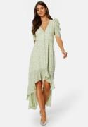 BUBBLEROOM Summer Luxe High-Low Midi Dress Green / Floral 48