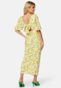 Bubbleroom Occasion Balloon Sleeve Bow Midi Dress Yellow/Floral 48