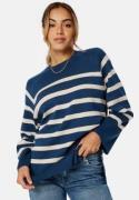 Object Collectors Item Objester LS Knit Top Navy/White S
