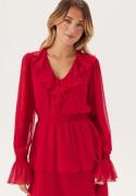 BUBBLEROOM Cheyenne Frill Dress Red 36