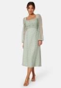 Bubbleroom Occasion Ruched LS Midi Dress  Aqua 46