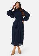 Bubbleroom Occasion Structured high neck midi dress Dark blue 36