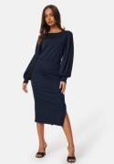 BUBBLEROOM Balloon Sleeve Rib Dress Navy 2XL