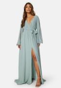 Goddiva Long Sleeve Chiffon Dress Green XS (UK8)