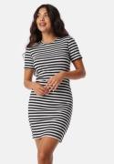 Pieces Pcruka SS Dress Cloud Dancer Stripes:BLACK XS