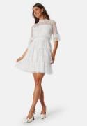 BUBBLEROOM Frill Lace Dress White 34