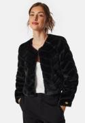 Chiara Forthi Short Party Faux Fur Jacket Black 44