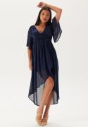 Bubbleroom Occasion Butterfly Sleeve High-Low Dress Dark blue 34