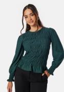 Happy Holly Long Sleeve Smock Top Dark green 52/54