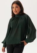 BUBBLEROOM High Collar Structured Blouse Dark green S