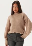 BUBBLEROOM Turtleneck Knitted Sweater Light beige 2XL