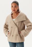 BUBBLEROOM Ava High Neck Short Coat Light beige 44