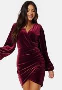 Bubbleroom Occasion Leija Velvet Dress Dark red S