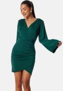 Bubbleroom Occasion Wrap Soft Short Dress Dark green L