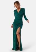 Bubbleroom Occasion Long Sleeve Soft Gown Dark green S