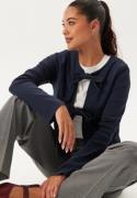 BUBBLEROOM Rib Bow Cardigan Navy XS