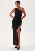 Bubbleroom Occasion One Shoulder Maxi Dress Black M