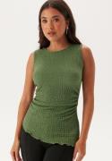 BUBBLEROOM Structure Sleeveless Top Khaki green XS