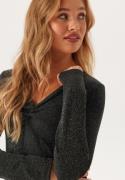 Pieces Pclina Ls V-neck Detail Top  Black XS