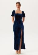 John Zack Velvet Puff Sleeve Maxi With S Navy XS (UK8)