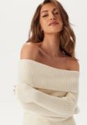 ONLY Onlkatia Ls Off Shoulder Knt Whitecap Gray L