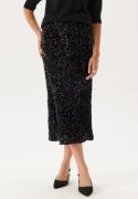 VILA Vifaith Hw Midi Sequin Skirt Black Beauty Detail:black Beau XL