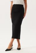 BUBBLEROOM Soft Midi Skirt Black/Striped L