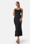 BUBBLEROOM Bow Strap Midi Dress Black L