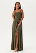 Bubbleroom Occasion Waterfall Soft Gown Khaki green L