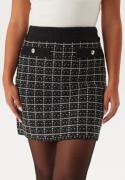 Pieces Pcnilja Hw Knit Skirt Black Checks:white And Silver L