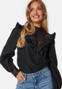 BUBBLEROOM Frill Lace Blouse  Black XL