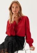 BUBBLEROOM Puff Sleeve Structured Shirt Red 40