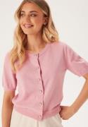 BUBBLEROOM Knitted Short Sleeve Cardigan Light pink S