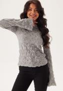 BUBBLEROOM Structure Long Sleeve Top Light grey L