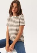 Pieces Pcria Ss Tee Stripes Noos Silver Mink Stripes:bright Whi L