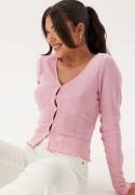 BUBBLEROOM Pointelle Cardigan Top Light pink XS