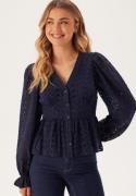 BUBBLEROOM Nettie Broderie Anglaise Blouse Dark blue 34