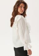 VERO MODA Vmkausa Frill Ls Top Snow White L