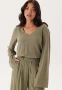 Happy Holly Linen Wide Sleeve Blouse Khaki green 32/34