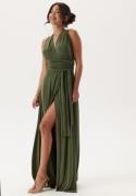 Goddiva Multi Tie Maxi Dress Split Olive XXS (UK6)