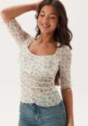 BUBBLEROOM Sweetheart Mesh Top Blue/Floral XL