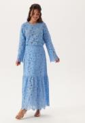BUBBLEROOM Scalloped Lace Edge Maxi Skirt Light blue XS