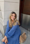 Happy Holly Jersey Structure Wrap Dress Blue 32/34