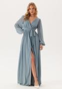 Goddiva Long Sleeve Chiffon Dress Air Force Blue S XS (UK8)