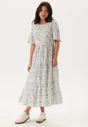 Happy Holly Butterfly Sleeve Viscose Midi Dress Offwhite/Patterned 36/...